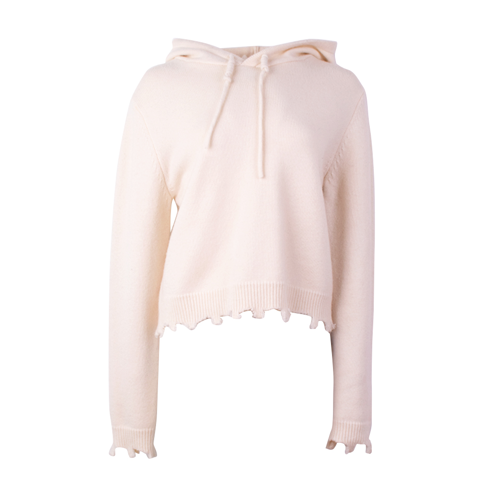 Automne hiver OEM usine mode à capuche personnalisé à manches longues en laine femmes pull pull en tricot