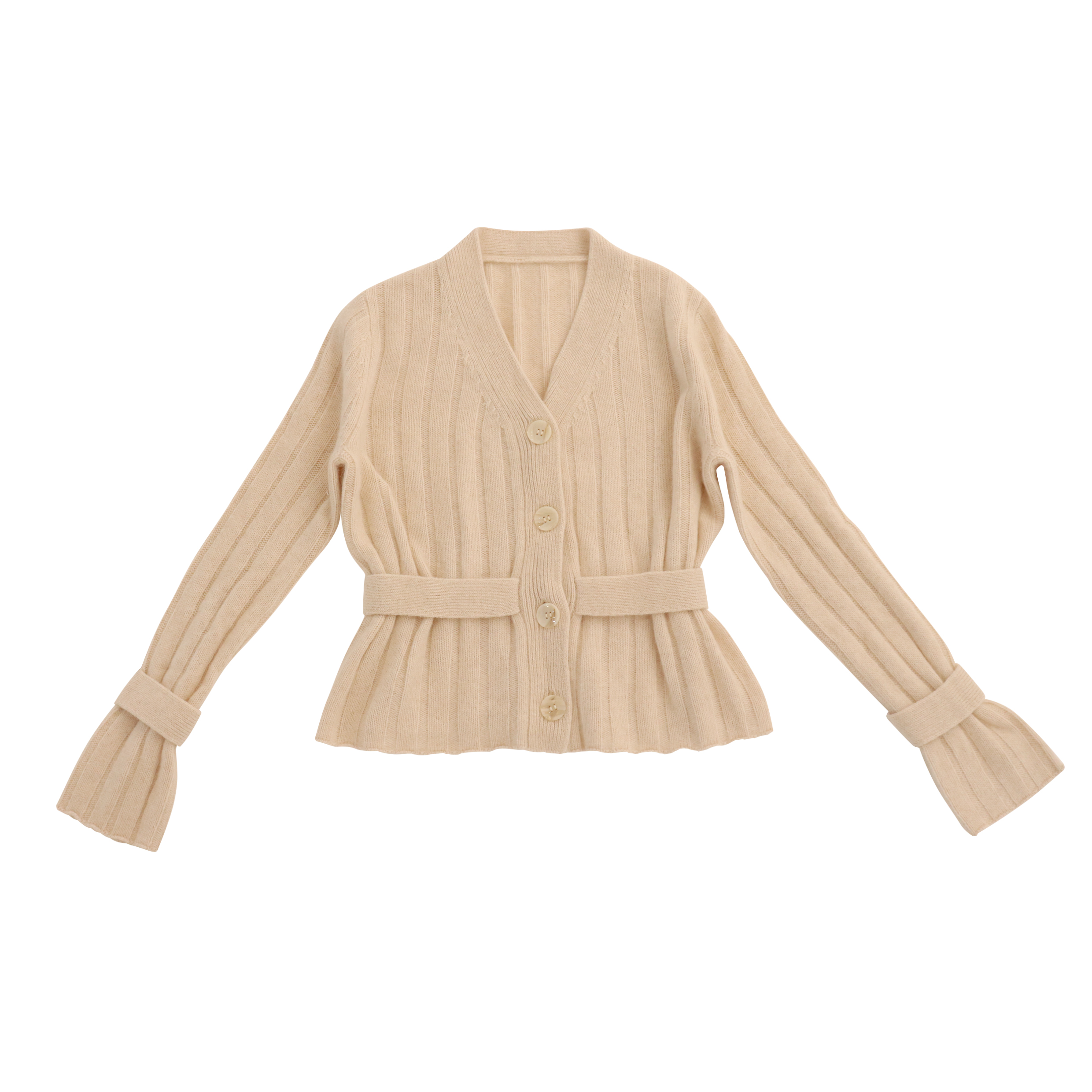 OEM Factory Custom Long Sleeves Beige Women Ladies Short Slim Cardigan en tricot