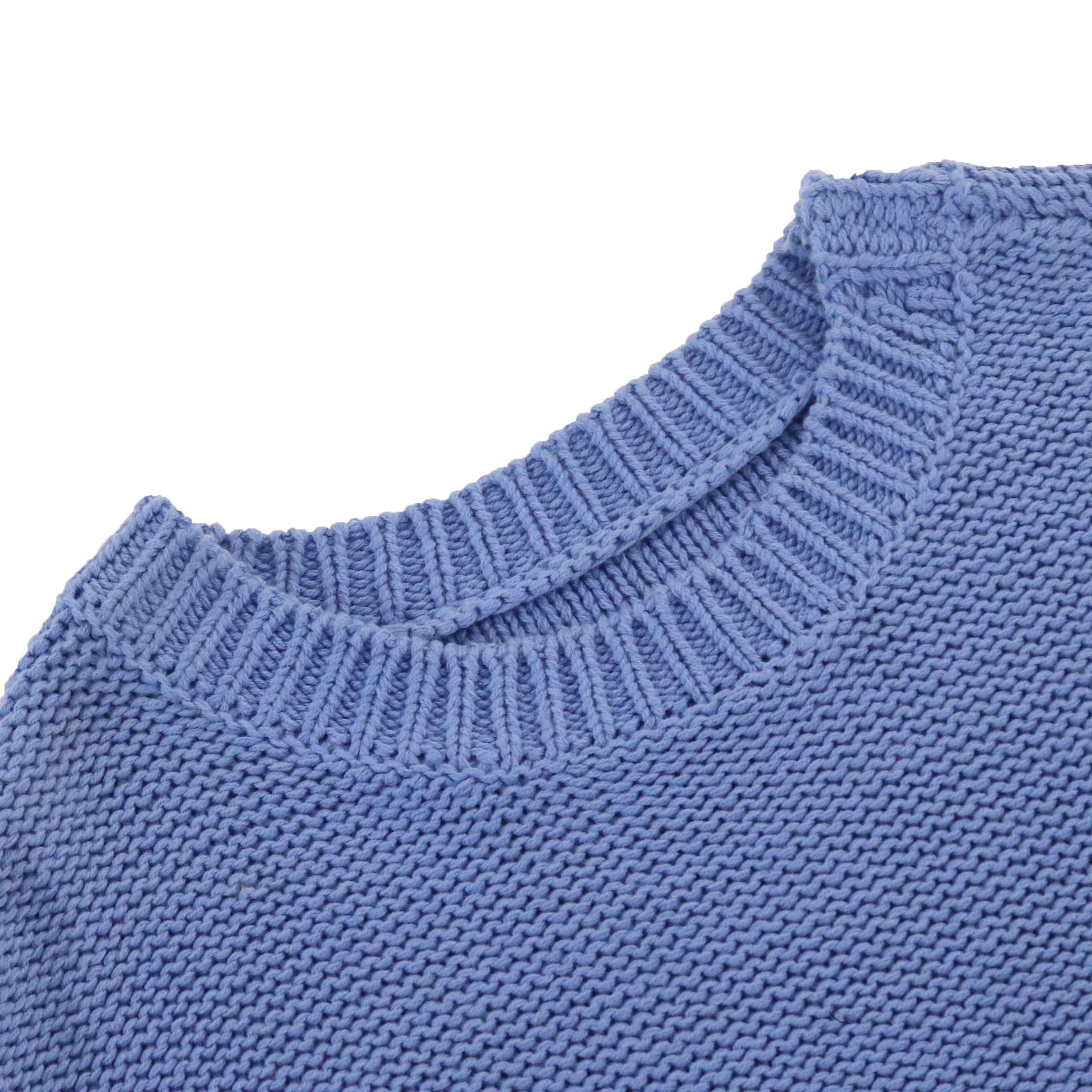 Automne Hiver OEM Factory Custom Blue Long Sleeve Women Pullover Knit Sweater