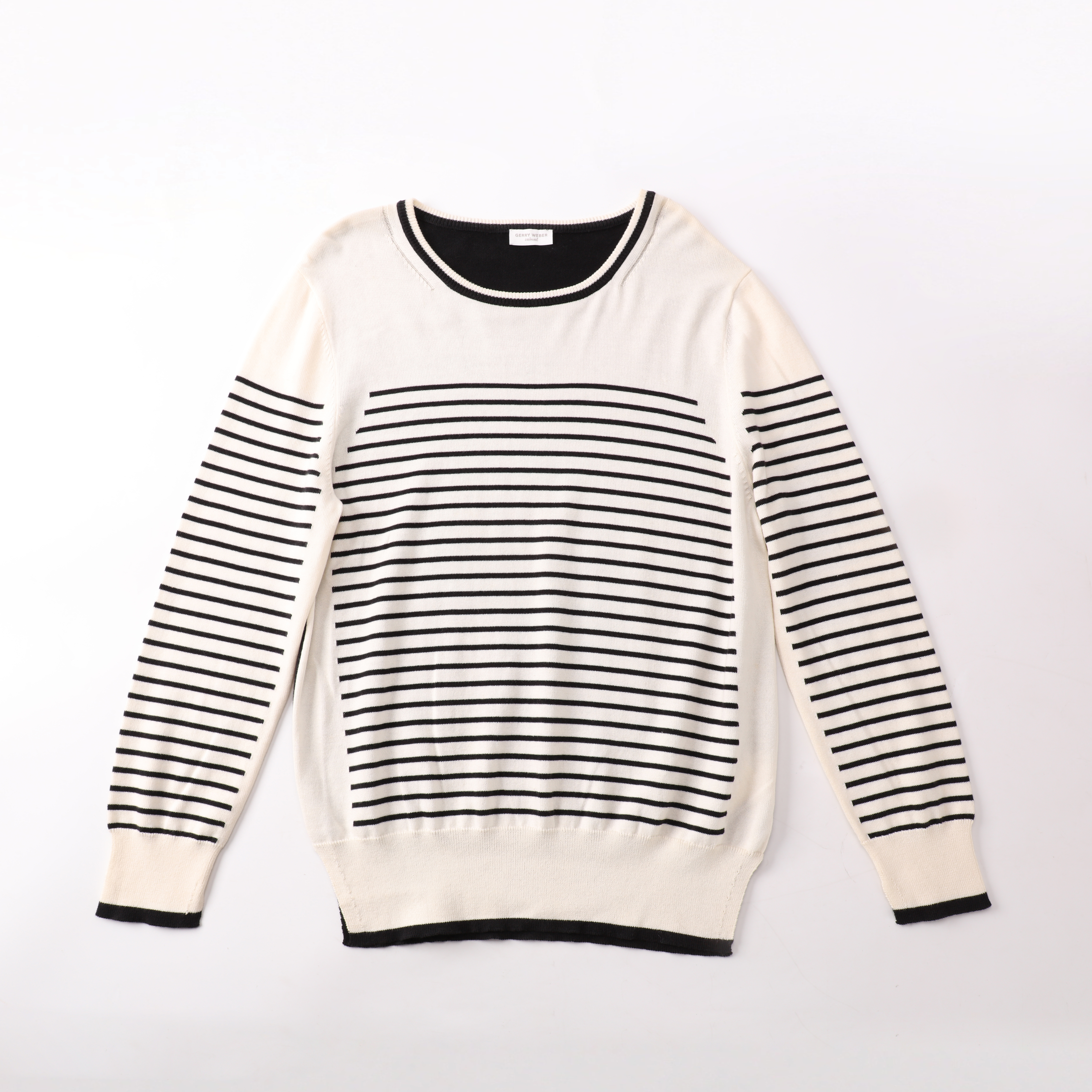 Automne Hiver Mode Personnalisée OEM Rayé À Manches Longues Femmes Dames Pull Pull En Tricot